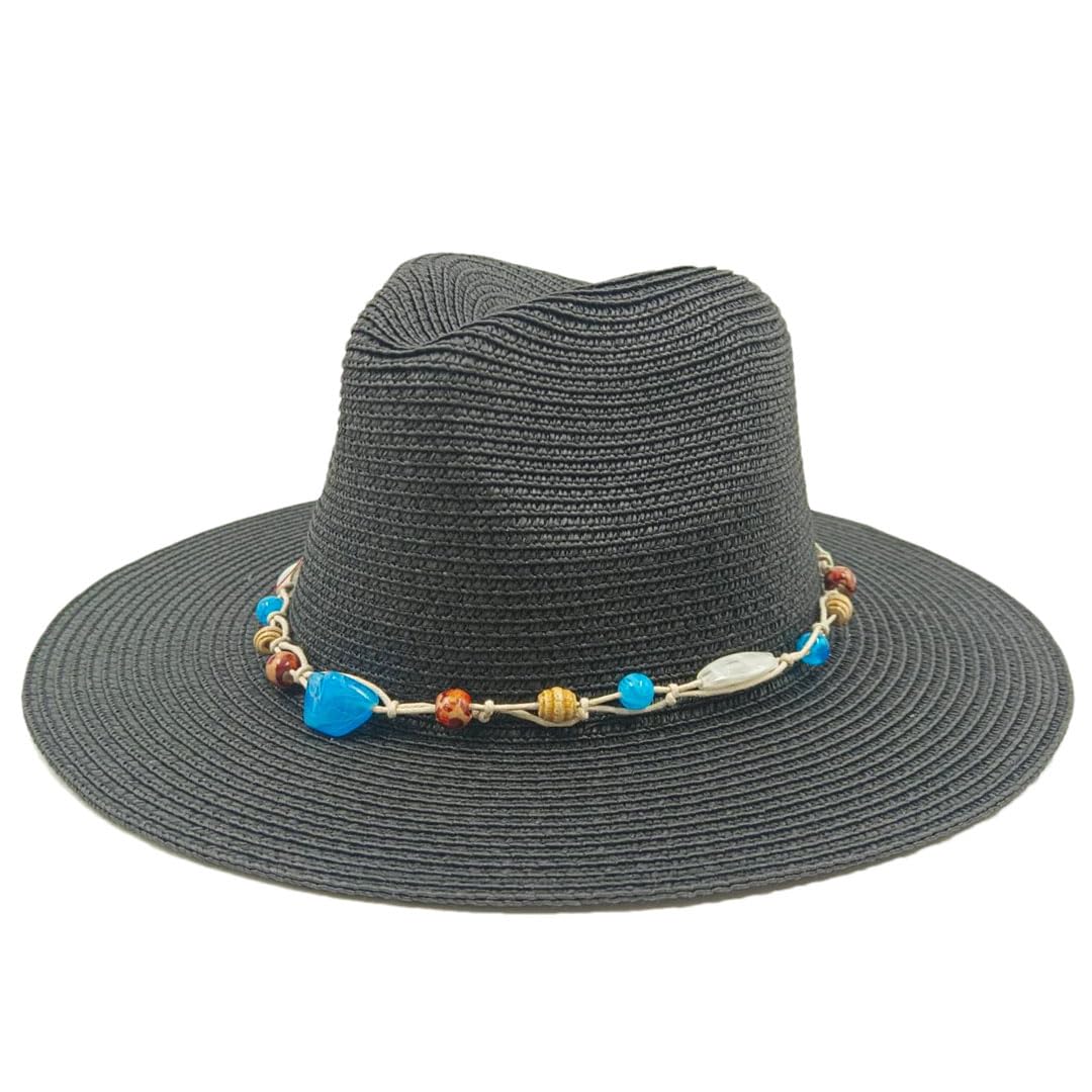 LCUVIMPEX Bucket Hats， Straw Sun Hat Multicolor Unisex Summer(Dark Gray)