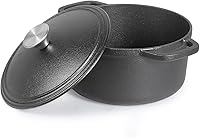 Commercial Chef 3.4 Quart Pre-Seasoned Cast Iron Dutch Oven with Dome Lid & Handles - Versatile Stove, Grill, Campfire Pot