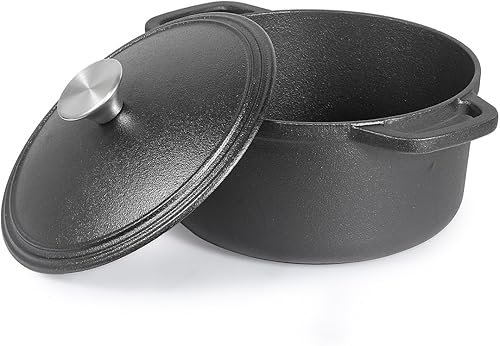 Miniatura 8 de COMMERCIAL CHEF Mini Cacerola con Tapa, 0.63 Qt. Cacerola de Hierro Fundido para Hornear, Utensilios de Cocina de Hierro Fundido Mini Horno Holandés