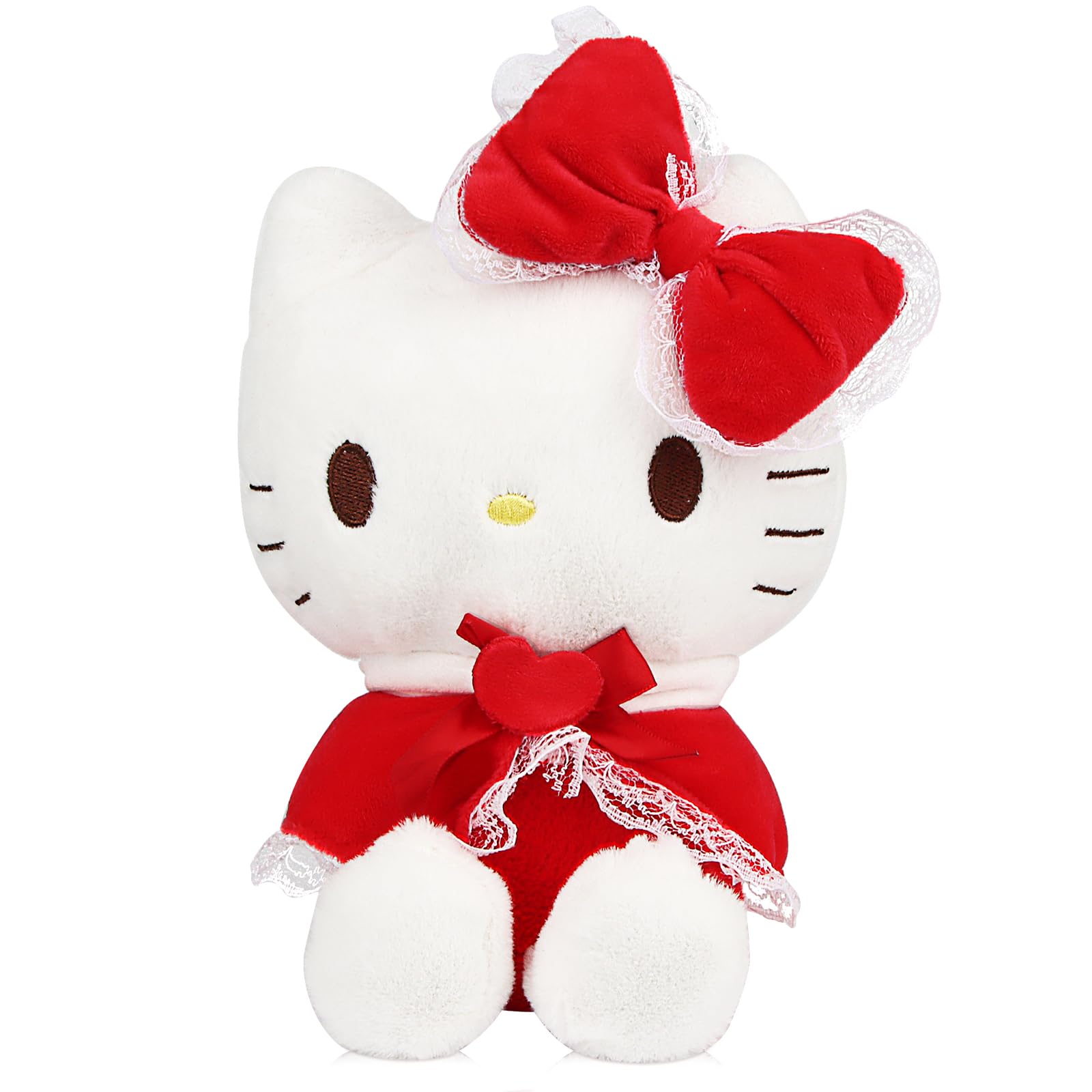 Hello Kitty Peluche, Hellokitty Muñeco de Peluche Juguetes, 20 cm Kawaii Gato de Dibujos Animados Figura, Regalos de Cumpleaños para Fanáticos de y Niñas