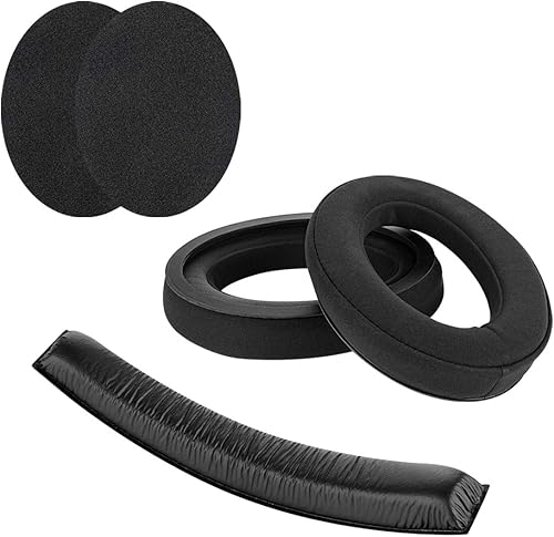 Geekria Lamy - Almohadillas de terciopelo + diadema de cuero sintético compatible con Sennheiser HD380 PRO, HD380, PC350, auriculares Game Zero,