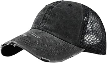 Gorra De Béisbol Vintage De Algodón Lavado - Ajustable Con Hebilla De Metal, Unisex