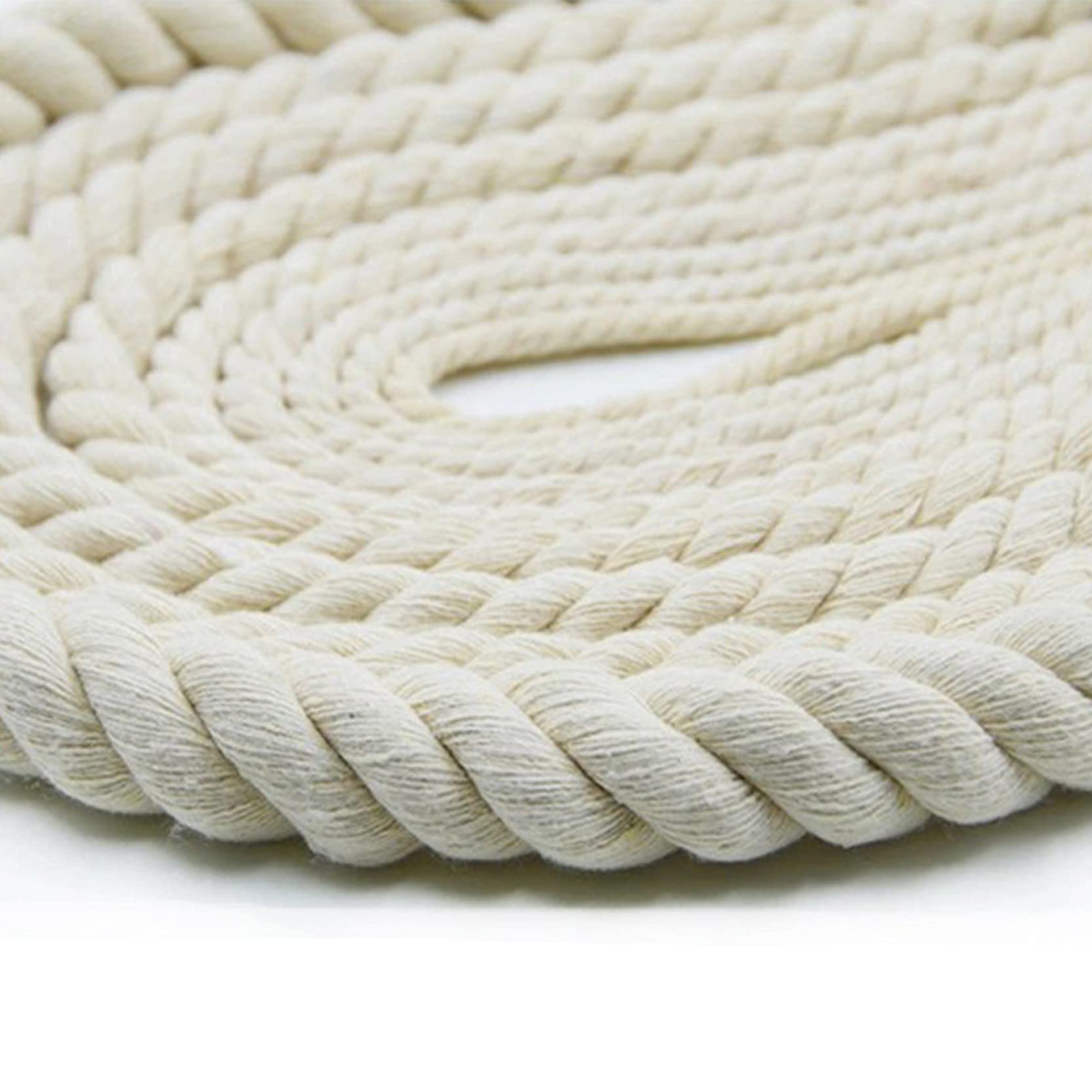 ZNKZJ Cordon Macrame Algodon Beige 600M,Cuerda de macramé de 3 mm / 4 mm Bohemia 4 Hilos Cuerda de algodón Suave retorcida,Hilo de Cuerda Artesanal Multiusos,Beige-4mm