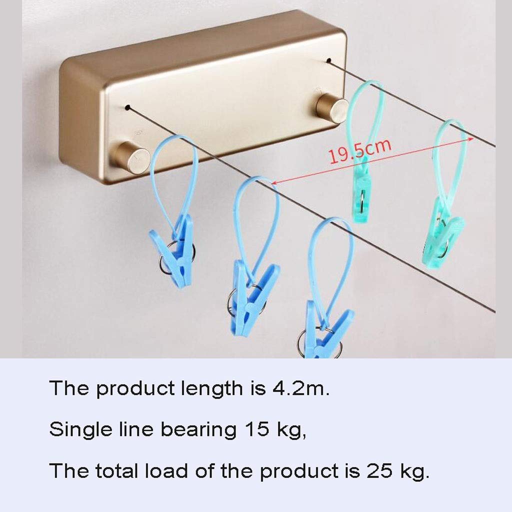 Este tendedero de Viaje, Invisible y portátil, es un tendedero telescópico para Ropa, Ideal para el baño, el balcón y Exteriores, ahorrando Espacio (Color: Plata).