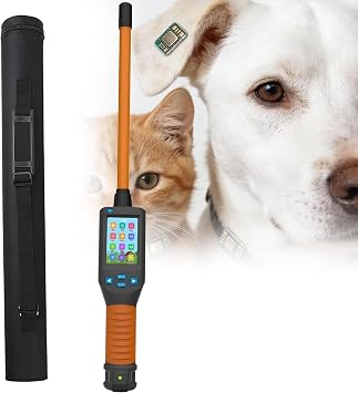 Pet Microchip Scanner Reader,Handheld Universal RFID Tag Identifier, FDX-B/HDX/EMID 120s Auto Power Off, Storage Up to 20000 Datas,Wide Applications for Dog/Cat/Pig/Animal