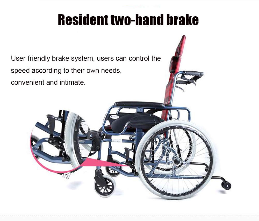 Wheelchair, Wózki inwalidzkie rekreacyjne 23 kg luksusowe siedzisko ergonomiczne składane przenośne wygodne regulowane podłokietniki nogi 100 kg nośność 45 x 46 cm szerokość siedziska