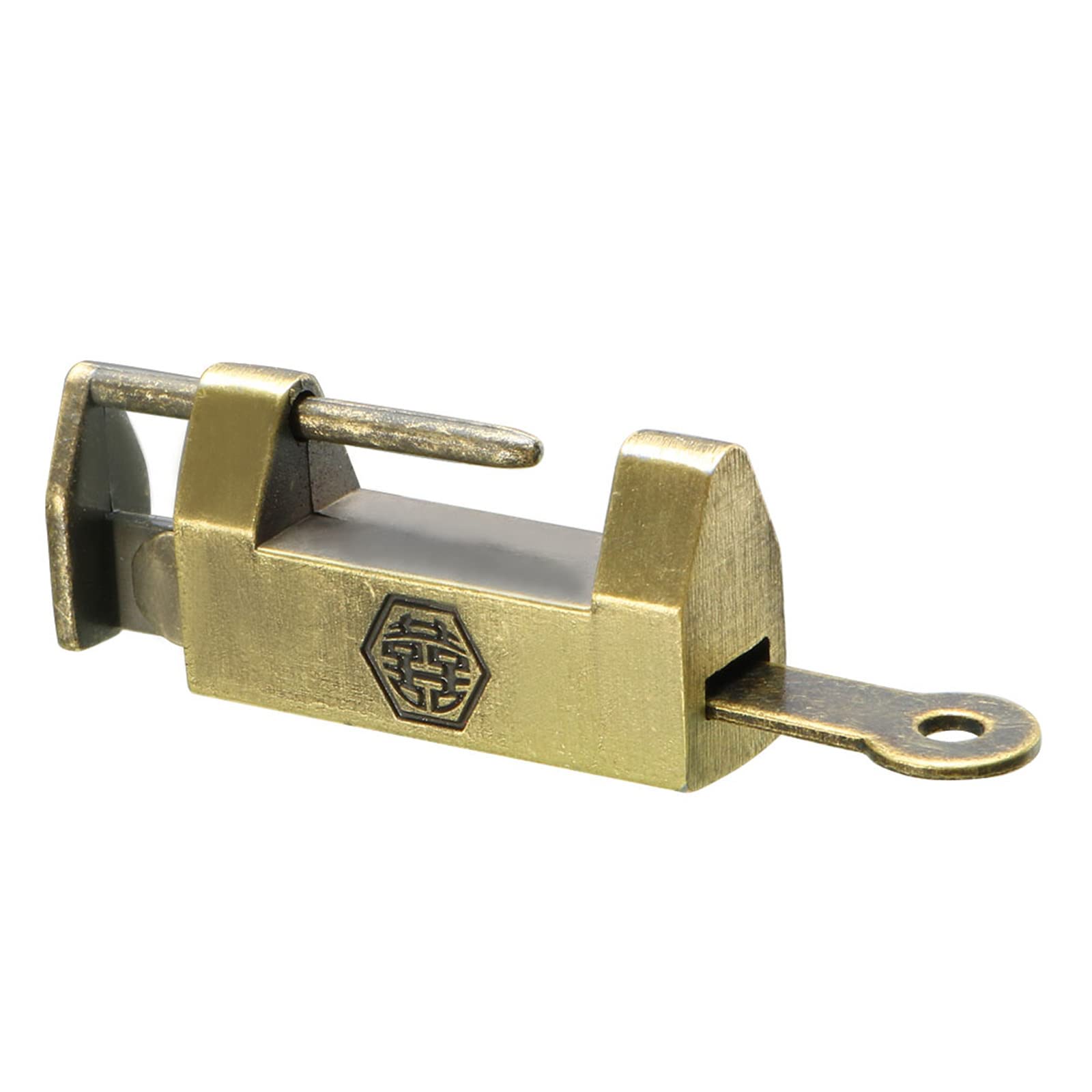 M METERXITY Retro Padlock, Boxes Padlock, Chinese Old Style & Zinc Alloy Brass Plated