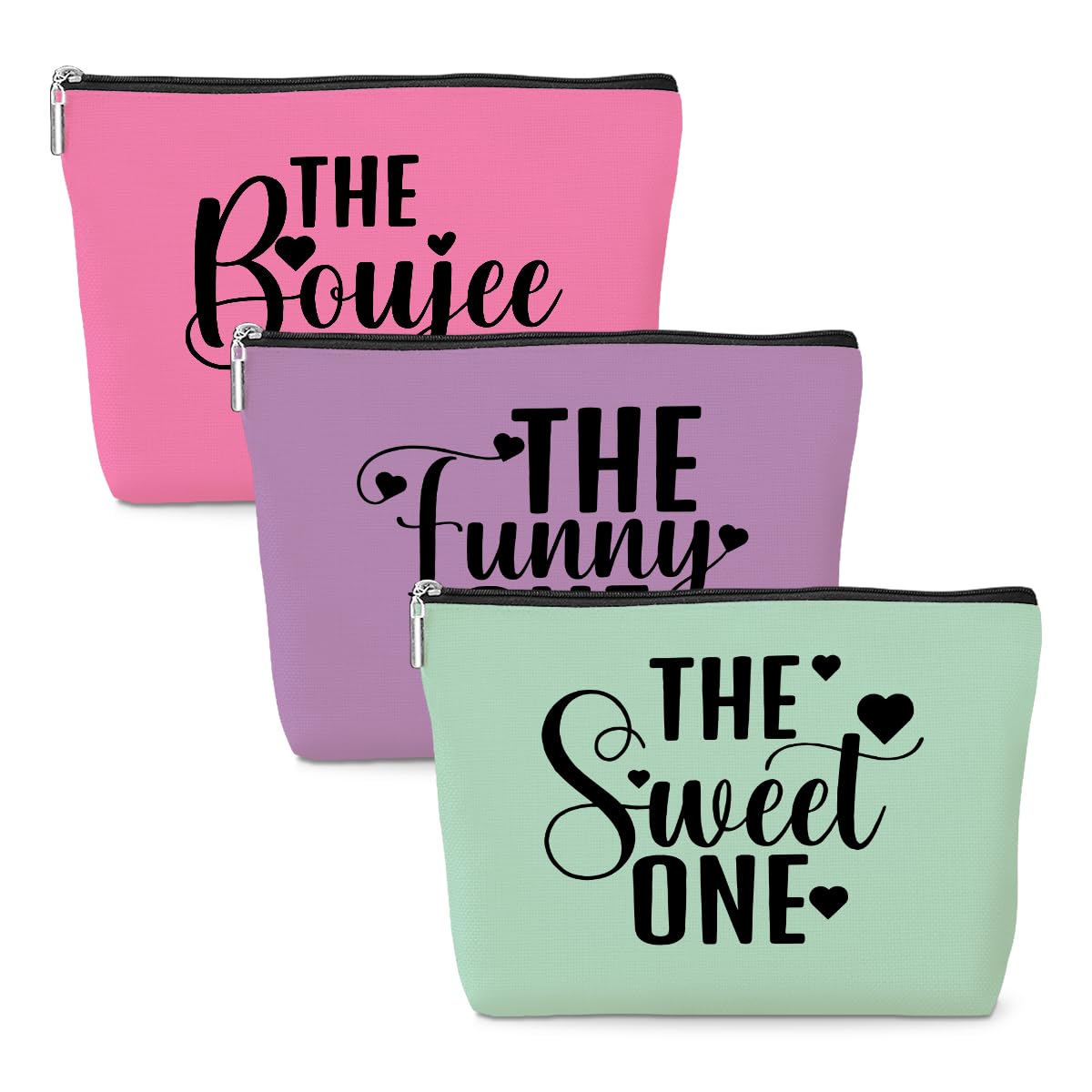 3 Pcs Cosmetic Bags for Women Makeup Bag Toiletry Bag Funny Girls Trip Gifts Favors Girls Weekend Bachelorette Party Bestie Best Friend Friendship