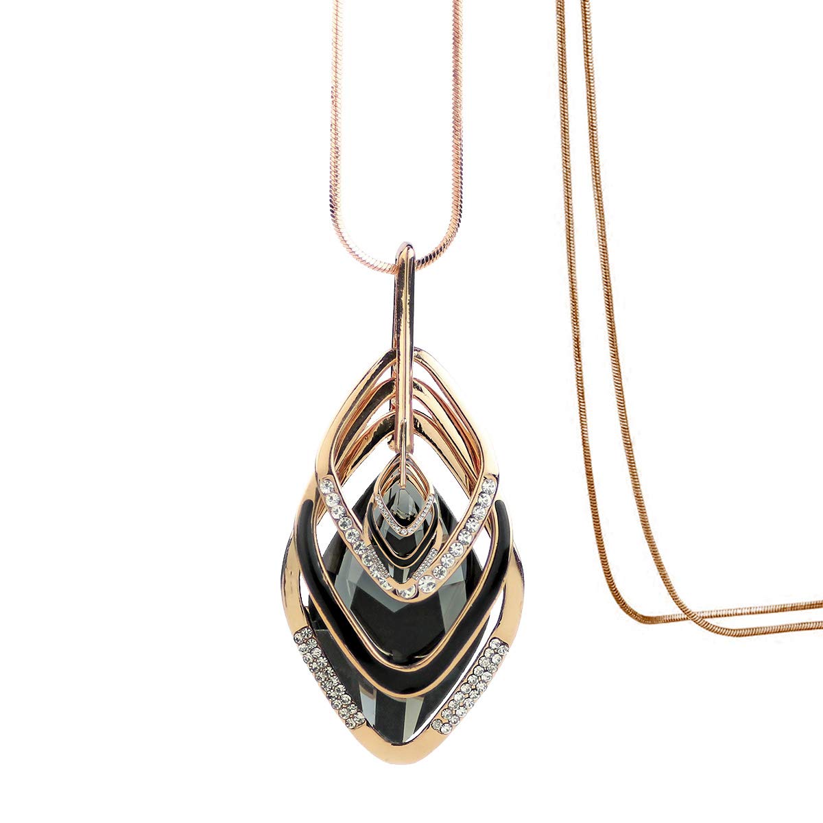 Triple Layer Pendant Necklace Long Statement Pendant Necklace Long Sweater Chain | Long Necklaces for Women | Summer Necklaces | Jewelry for Girls | Boho Necklaces for Women