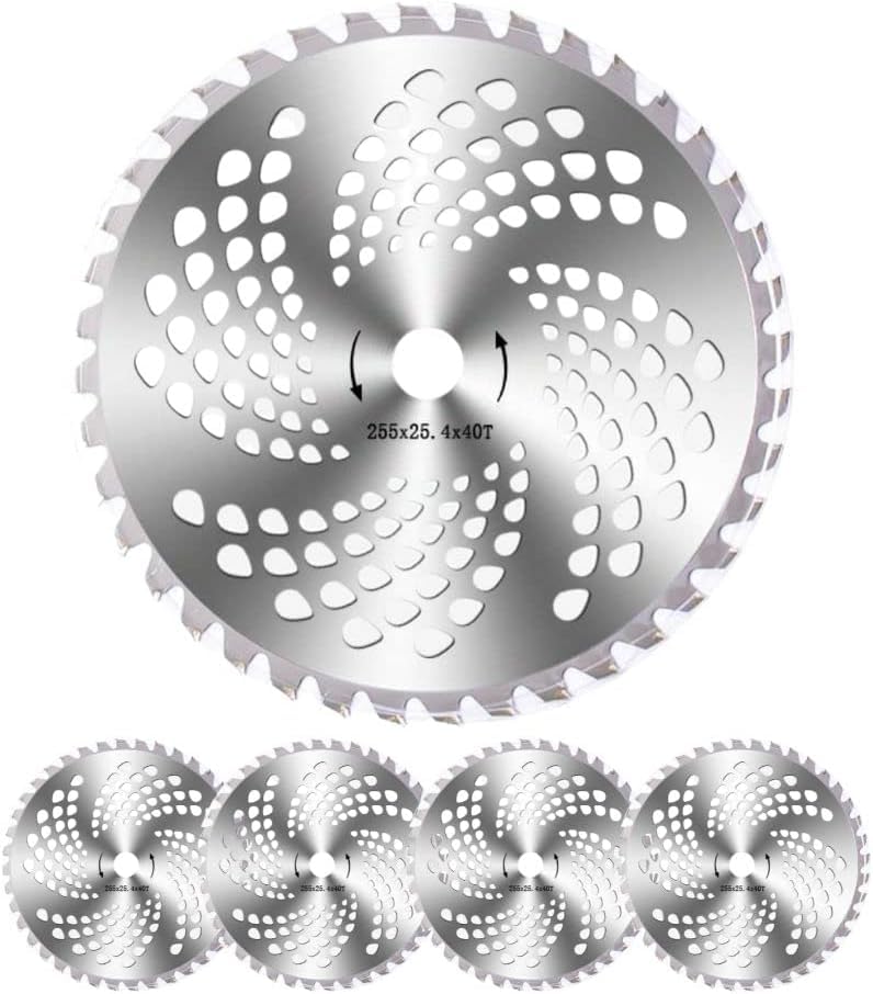 YFFSFDC 草刈用 チップソー 草刈り機 替え刃 刈り払い機 刃 外径255mm チップソー 草刈り機の刃 部品 刈払機 雑草 除草 草刈り用 セット (刃数40P，5枚セット)