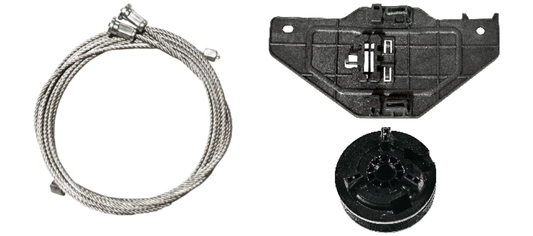 Bossmobil Compatible with Partner Tepee, 2/3 Doors or 4/5 Doors, Front Right, Window Lifter Repair kit with Steel Cable Set