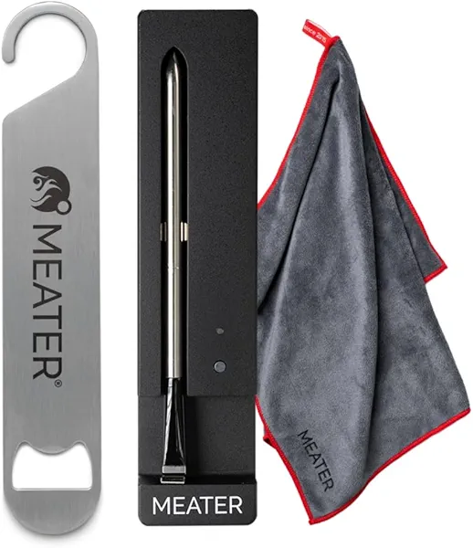 MEATER Everyday Cooking Gift Set: SE Smart Kitchen Thermometer with Microfiber Towel & Bar Blade | Make Weeknight Meals Easier & Tastier with Bluetooth Simplicity
