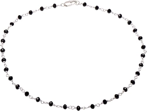 Miniatura 9 de Dainty Black Beads Necklace Golden Wire Wrapped Chain Choker Necklace for Women, 16 Inches