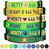 Blueberry Pet 32 Colors Personalized Dog Collar, Emerald, Small, Adjustable Customized ID Collars for Small Dogs Embroidered with Pet Name & Phone Number