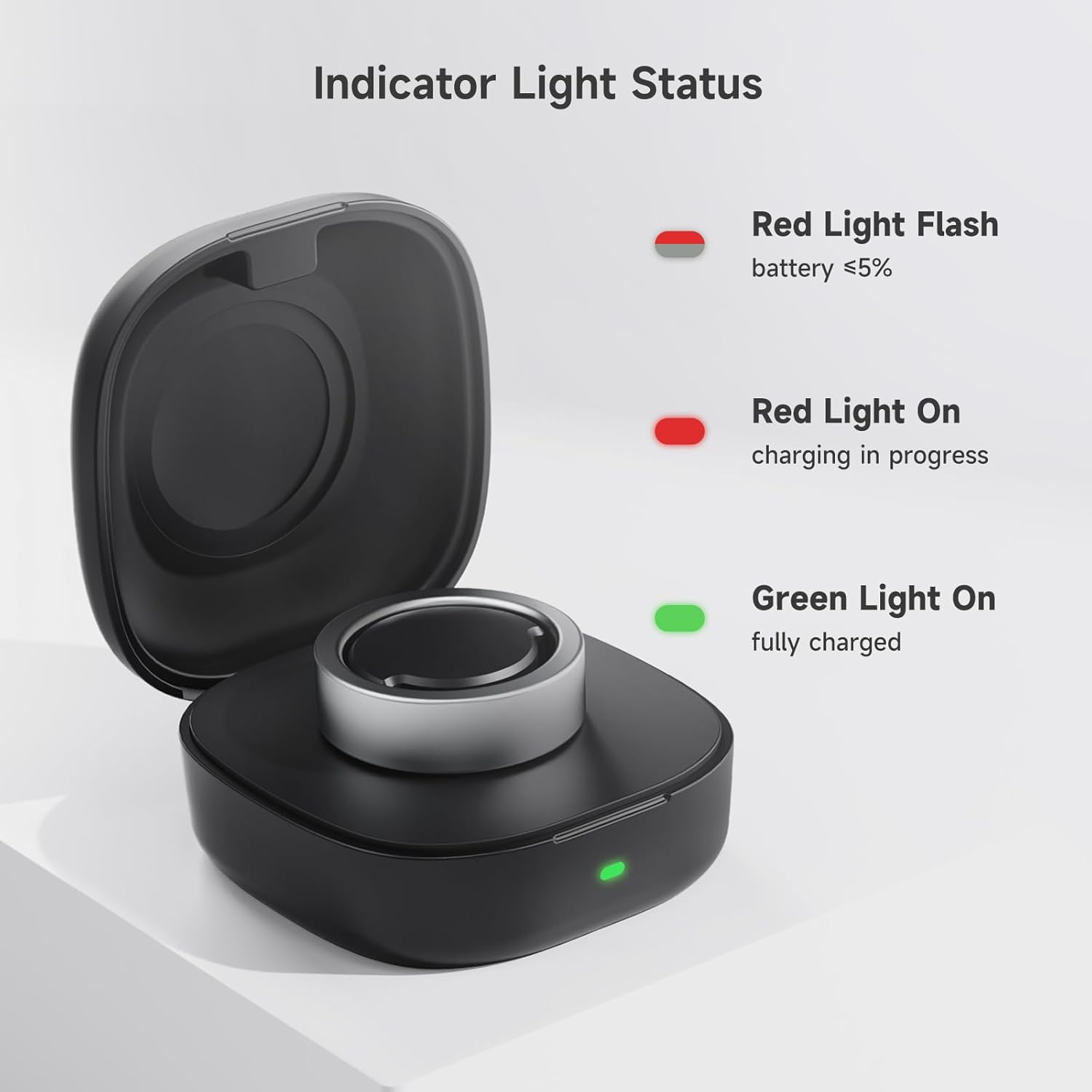 Wireless Charger Case Compatible with Oura Ring Gen3 Heritage/Horizon Small Portable Travel Charging Box for Smart Ring, Size 11