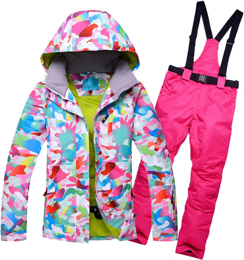 Winter Ski Suit Women Ski Jacket and Pants Warm Waterproof Windproof Skiing and Snowboarding Suits