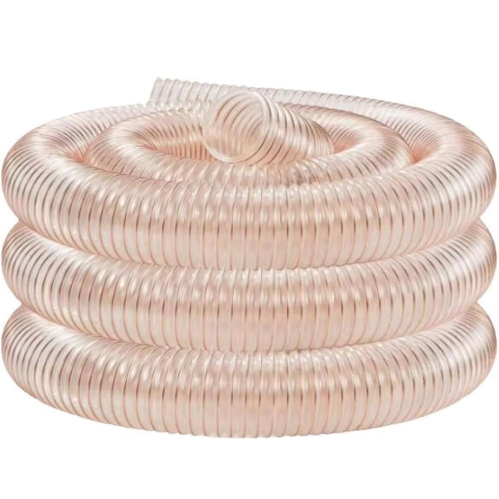 Manguera flexible transparente para recoger el polvo, manguera de poliuretano resistente con espiral de alambre de acero, se adapta a conductos de 1 a 13 pulgadas, ideal para sistemas de vacío y