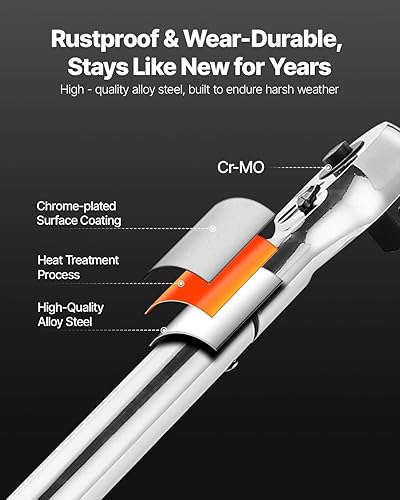 Miniatura 100 de VEVOR Llave dinamométrica de clic de 1/2 pulgada 25-250ft.lb/34-340n.m, juego de llaves dinamométricas ajustables de doble dirección, juego