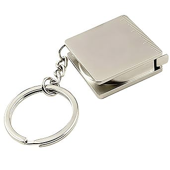 JewelBeauty Mini Steel Tape Measure Keychain Measuring Tool Key Ring Gift