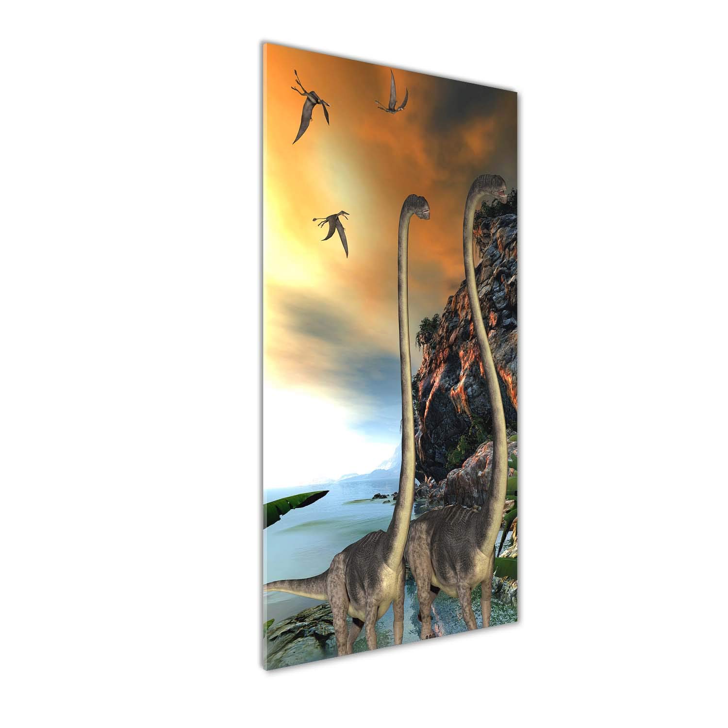 Déco mural derrière le plastique acrylique Tulup 50x125 cm - Tableau animaux dinosaures