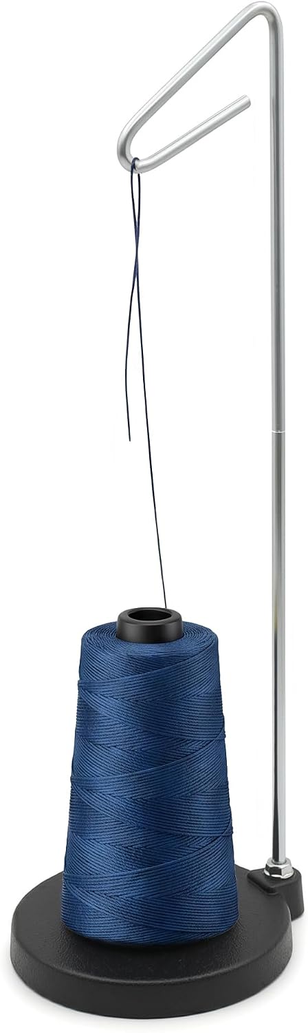 Single Thread Spool Holder Stand with Heavy Plastic Base for Sewing, Embroidery, Quilting, Serger Machines, NOT Adjustable Height (Plastic Base)
