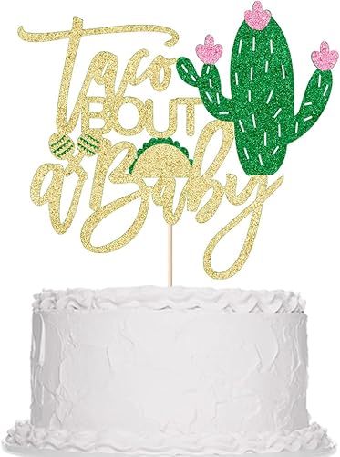 Miniatura 4 de Sleyberoy Taco Bout a Baby Cake Topper-Fiesta de cumpleaños temática mexicana taco Bout a Baby Shower revelación de género, papel para fiesta de