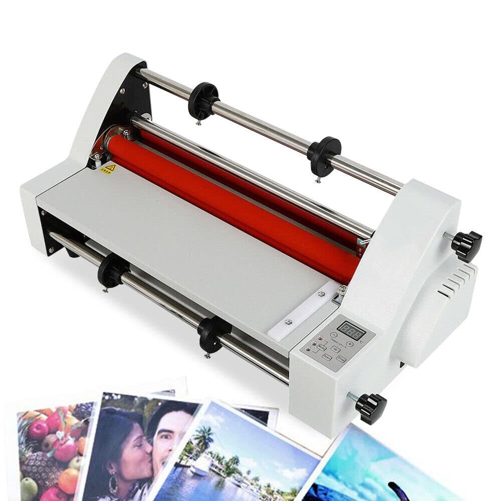 Plastificatrice termica da 13 pollici con controllo della temperatura e display digitale, plastificatrice a caldo e a freddo per uso singolo o doppio, fino a 350 mm di larghezza
