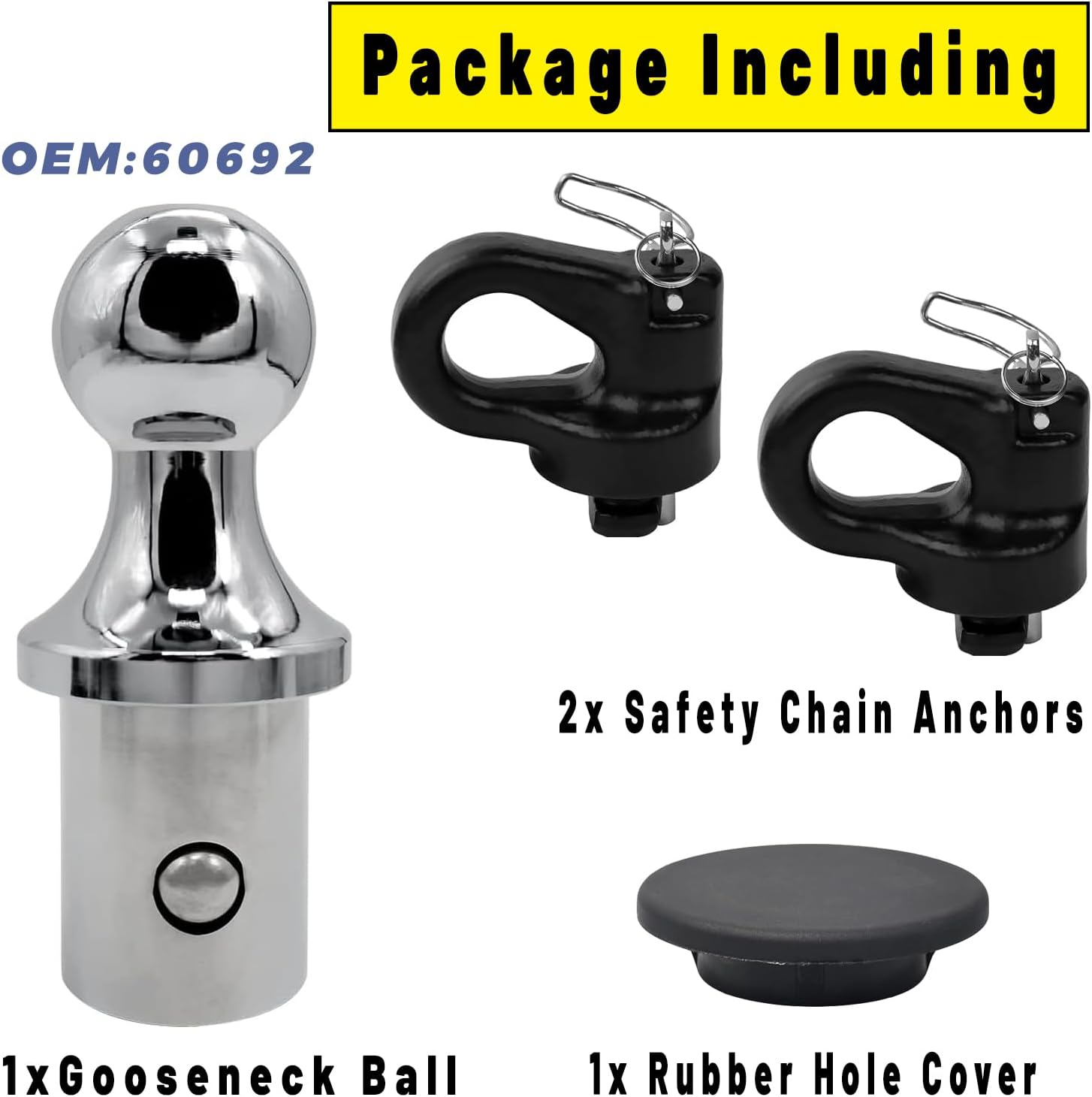 60692 Puck System Gooseneck Hitch Kit Fits for 2013-2024 Ford F250 F350 F450, 2016-2024 Chevrolet Silverado 2500 HD 3500 HD, GMC Sierra & Nissan Titan XD, 30000 lbs GTW/ 7500 lbs VTW, 2-5/16 Inch Ball