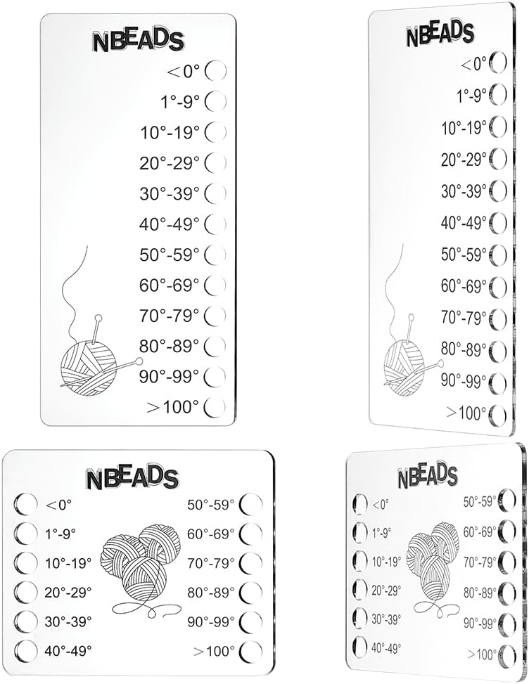 NBEADS 4 Pcs Temperature Blanket Color Charts, Acrylic Reusable Knitting Temperature Blanket Planner Wool Shade Organiser Card Blanket Planner for Thread Crochet Projects Handmade Gifts, Black