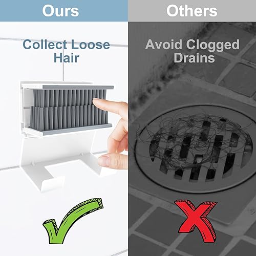 Miniatura 8 de Colector de pelo reutilizable para pared de ducha, colector de pelo para protector de drenaje, recogedor de pelo de silicona para baño y bañera