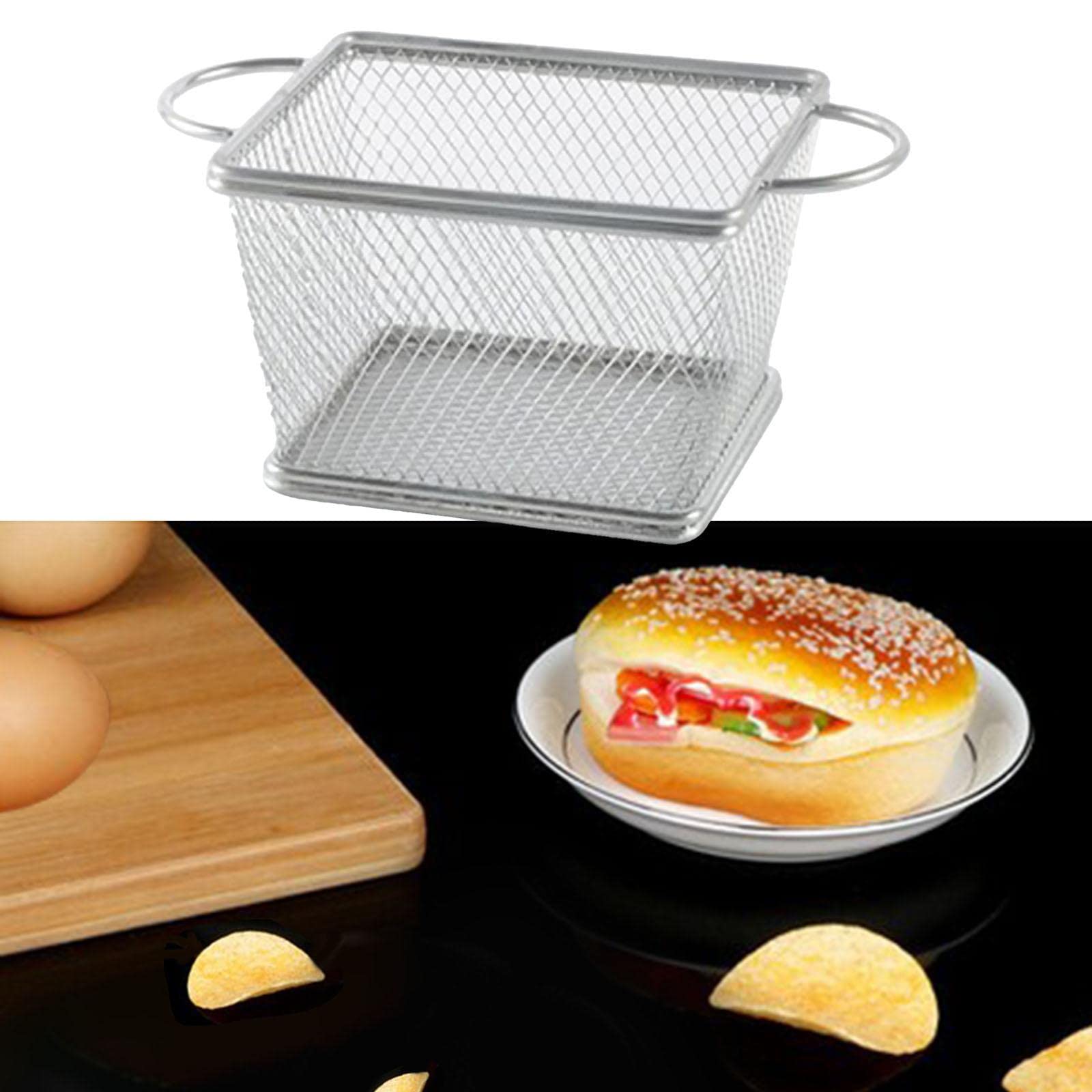 Cestini per patatine fritte, cestello pieghevole per friggere la frutta