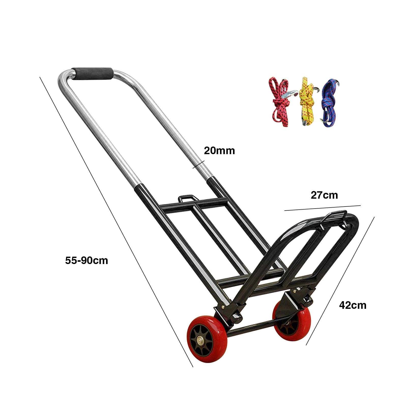 Amagogo Klappbare Sackkarre, Einkaufswagen, mit Teleskopgriff, Gepäckwagen, Allzweck-Gepäckwagen, für Umzug, Transport, Büro, Reisen