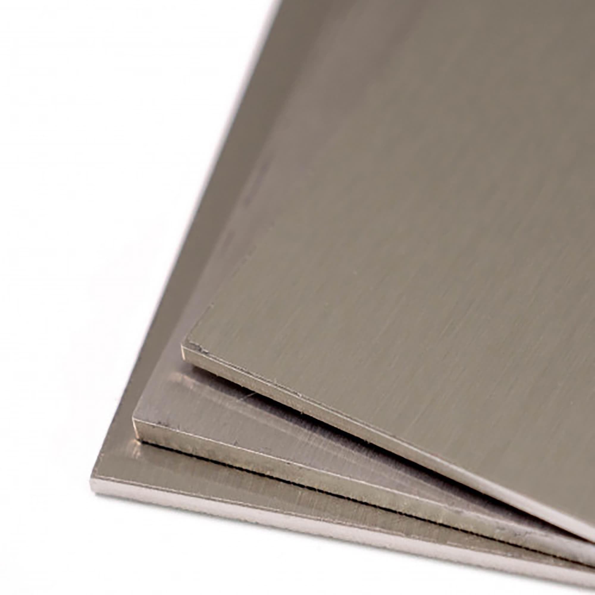 Placa de metal inoxidable cepillado (Acero inoxidable 304L cepillado, espesor 4mm, 50x50cm)
