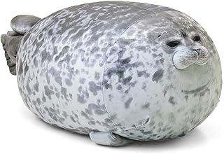 VHYHCY Chubby Blob Seal Pillow Soft Fat Hugginchesg Pillow Stuffed Cotton Animal Seal Plush Toy Throw Pillows Cuddly Gift (17.3 inches)