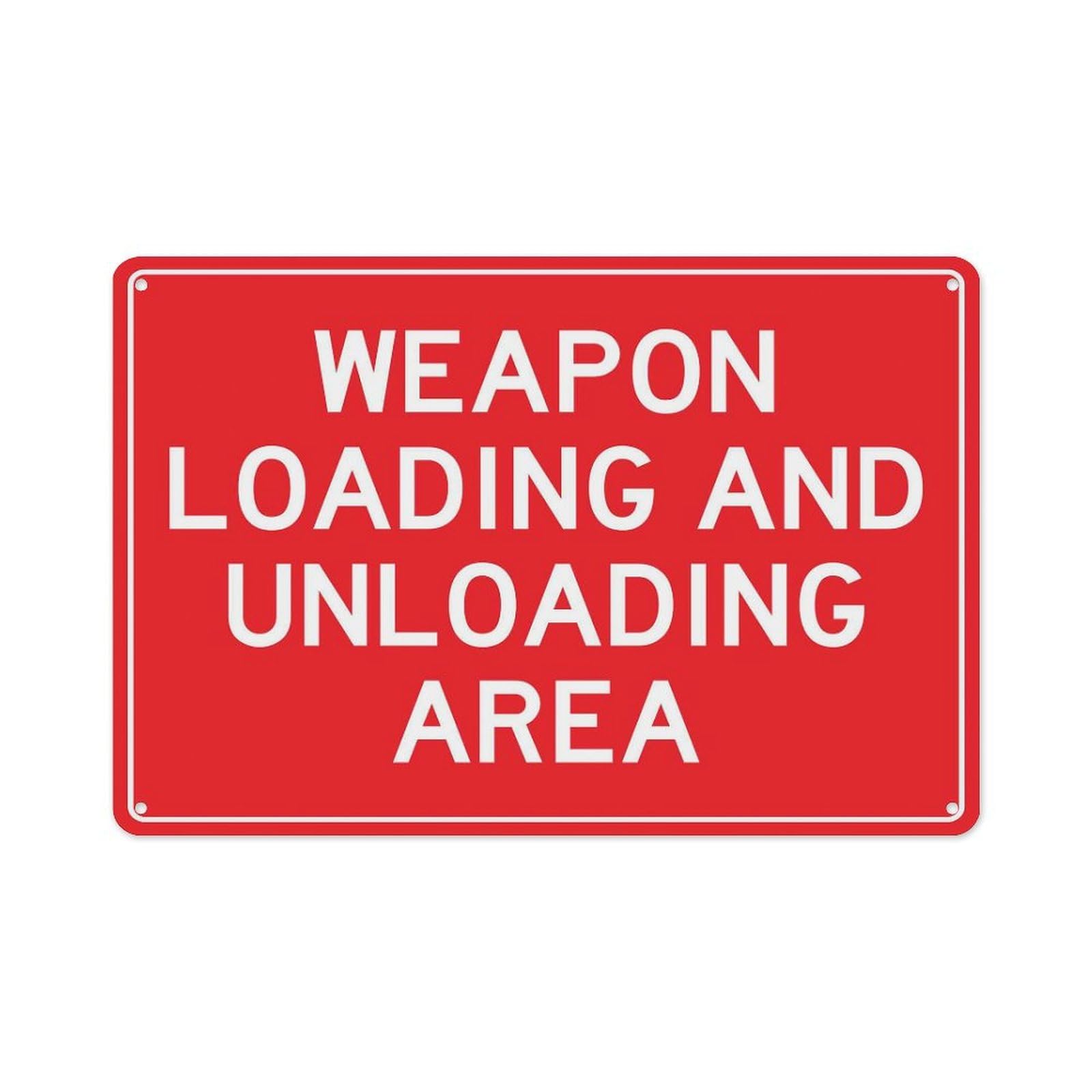 Peiyeety A09 Weapon Loading And Unloading Area Sign Aluminum Tin Warning Signs For Home Outdoor Garden 8X12 Inches