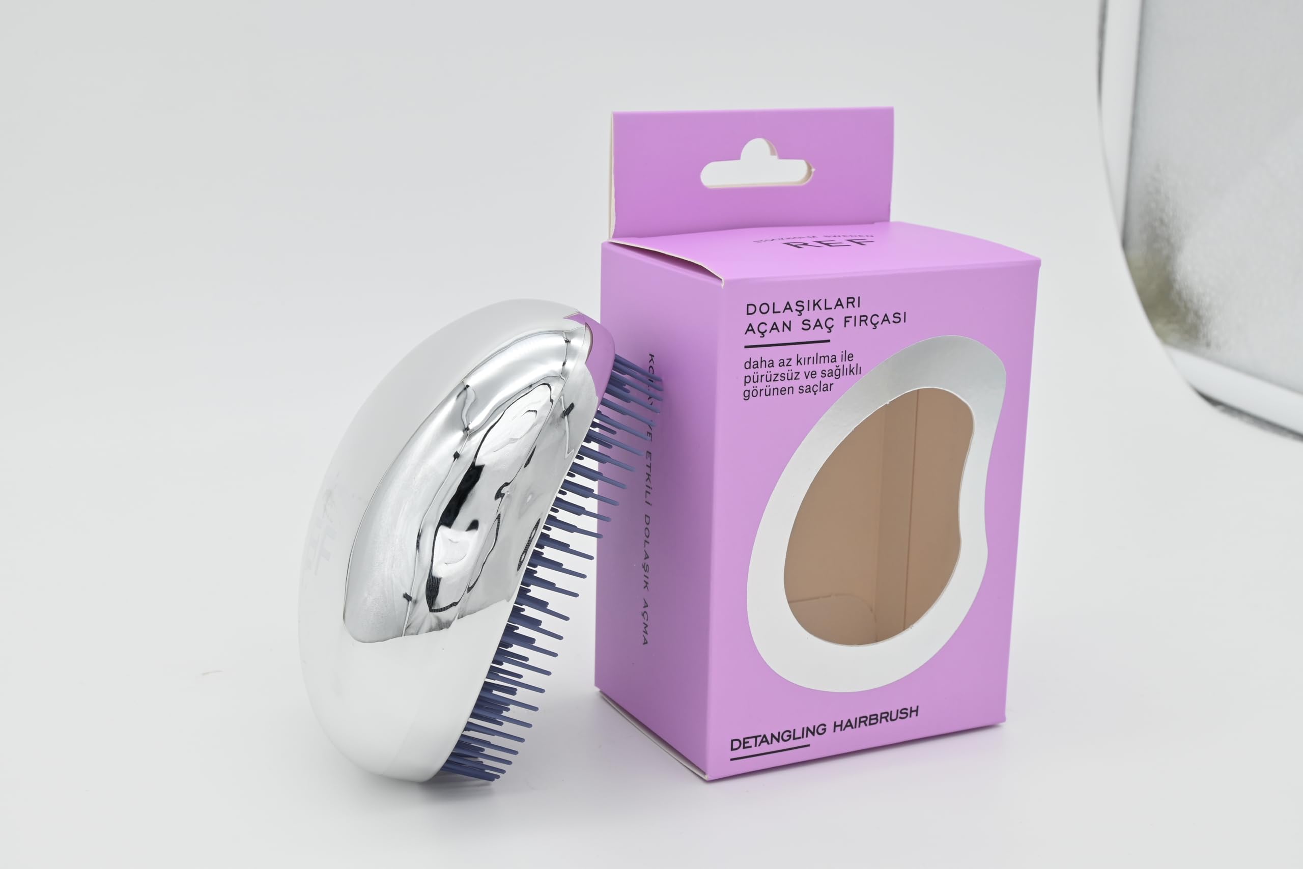REF STOCKHOLM - Detangling Brush Silver Colour Dolaşık Açan Tarak Saç Fırçası (3 paketi)