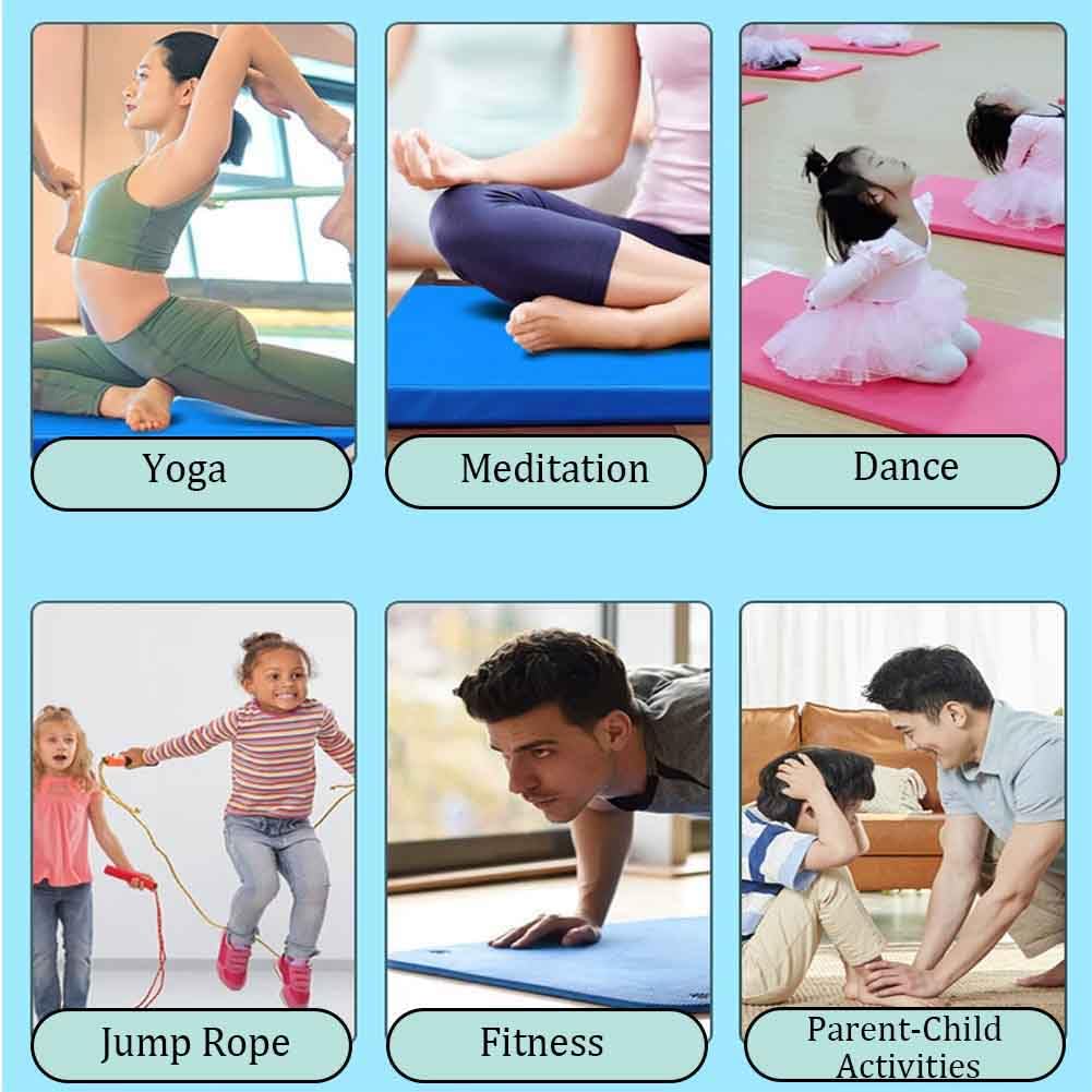 Tappetino Pieghevole Portatile per Ginnastica/Yoga, Tappetino di Sicurezza per Aerobica, Tappetino Arrotolabile Spesso 5 Cm, Adatto per Arti Marziali Miste E Stretching