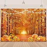 7x5Ft Fall Backdrop for Photography Autumn Thanksgiving Backdrop Maple Leaves Happy Fall Photo Backdrop Banner Party Decor Thanksgiving Day Friendsgiving Decorations Background Polyester (82X59inch)