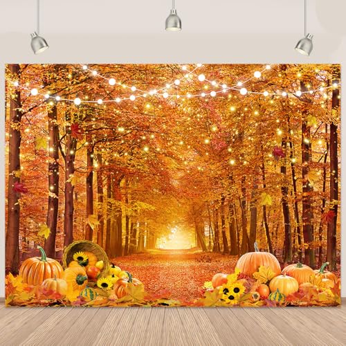 Toile de fond d'automne pour photographie avec bannière Happy Fall de fête