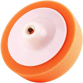 Terisass 6 Inch (15cm) Car Polishing Pad Sponge Polishing Pad Wheel Cleaning Polishing Buffing Waxing Pad Wheel Sponge Buffing Pad Polishing Buffing Pad Kit for Car Polisher Buffer Orange