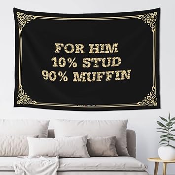 Bar Man Cave Decor for Him 10% Stud 90% Muffin Tapestyr Home Decor Men Tapestry for Bedroom Aesthetic100X150CM