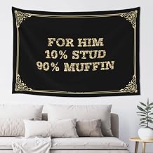 Funny Kitchen Decor For Him 10% Stud 90% Muffin Tapestyr Decor For Man Cave Men Decor Color Colour, Size 100X150CM