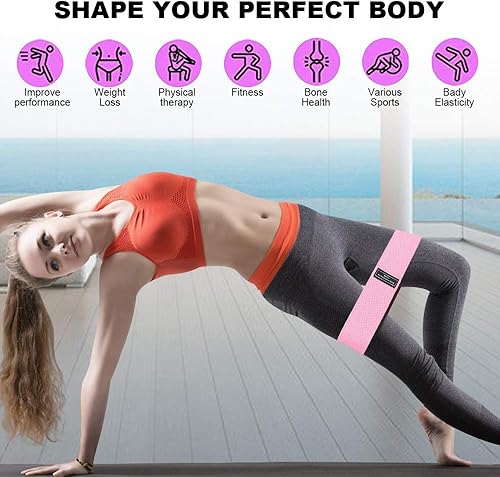 Miniatura 7 de Sindax Bandas de resistencia para piernas y glúteos bandas de ejercicio con bolsa portátil de 3 niveles bandas de entrenamiento para mujeres