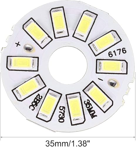 Miniatura 2 de uxcell Bombilla de chip LED 300mA 5W 10 LED 5730 dispositivos montados en superficie Módulo de aluminio Tablero blanco puro Super brillante 1.378 in