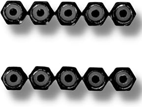 0.1 inch (2 mm) Aluminum Lock Nuts Aluminum Alloy M2 Nylon Lock Nuts Compatible 10 Pieces (8. Black)