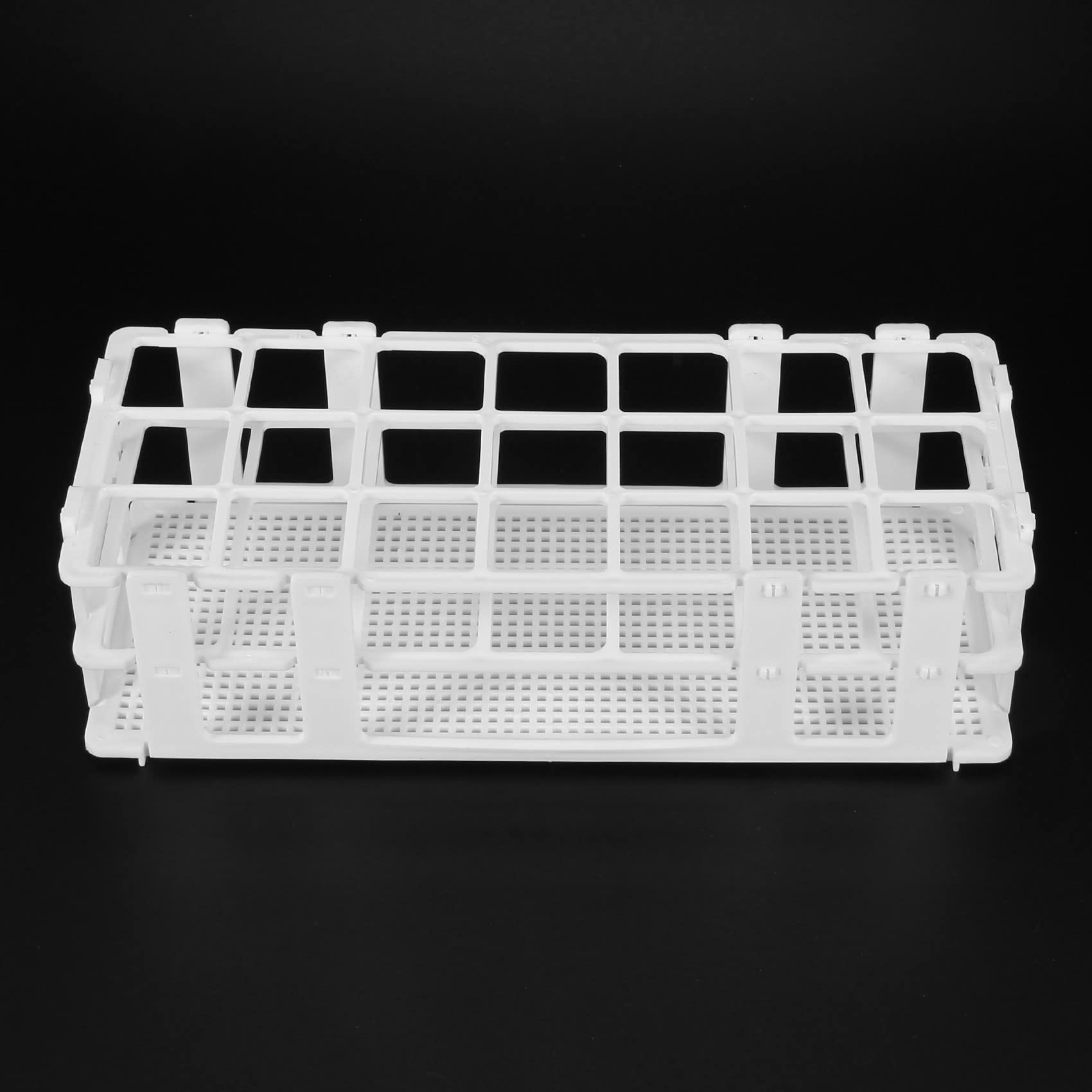 3 confezioni di plastica reagente vetro rack, 21 fori laboratorio reagente vetro titolare per 30 millimetri reagente bicchieri, bianco, rimovibile (21 fori)