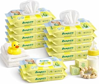 Bumpers Baby Wipes | 99% Water Based | Alcohol & Paraben Free | Extra Thick | Safe for Sensitive Skin | 72 Counts/Pack | S... Price In India