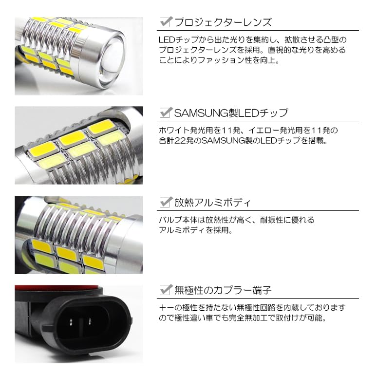 Amazon | サクシード 50系 前期 フォグランプ LED 2色切替 ホワイト