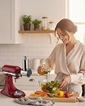 Stainless Steel Slicer Shredder Attachment for KitchenAid Stand Mixer, Large-Capacity Vegetable Slicer & Cheese Grater with 3 Stainless Steel Blades, Dishwasher Safe Food Processor Accessory by Rafbar