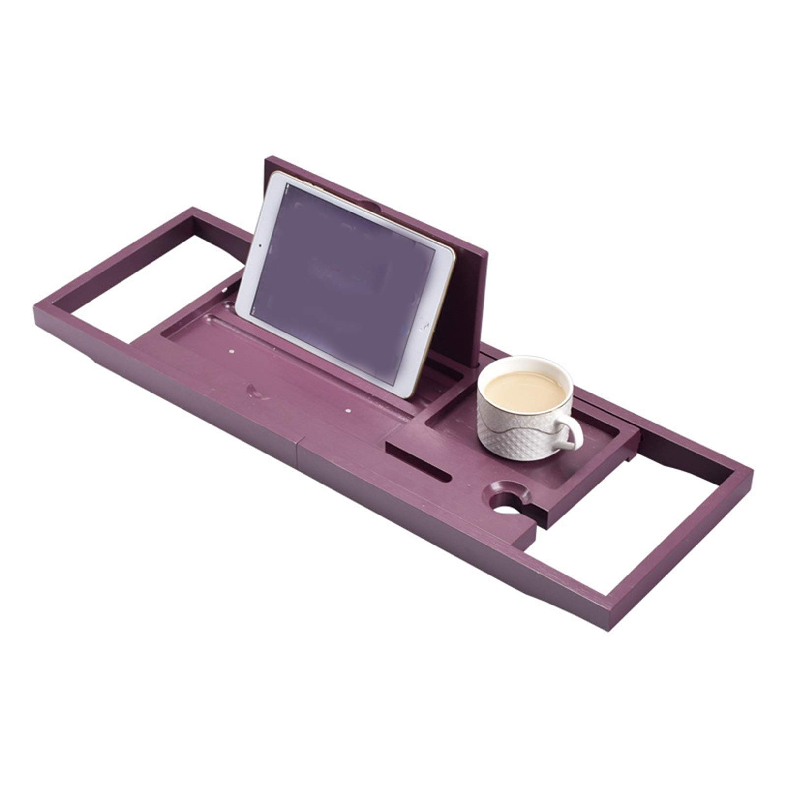 Badewannentabletts, Badewannengestell, multifunktional, einziehbar, rutschfeste Badewannenstütze, Badezimmer für Zuhause, Badewannentablett (Farbe: Lila, Größe: 60 x 20 cm) (Lila 60 x 20 cm)